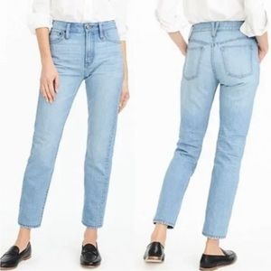 J CREW Point Sur High Rise Retro Light Wash Straight Leg Jeans Size 27